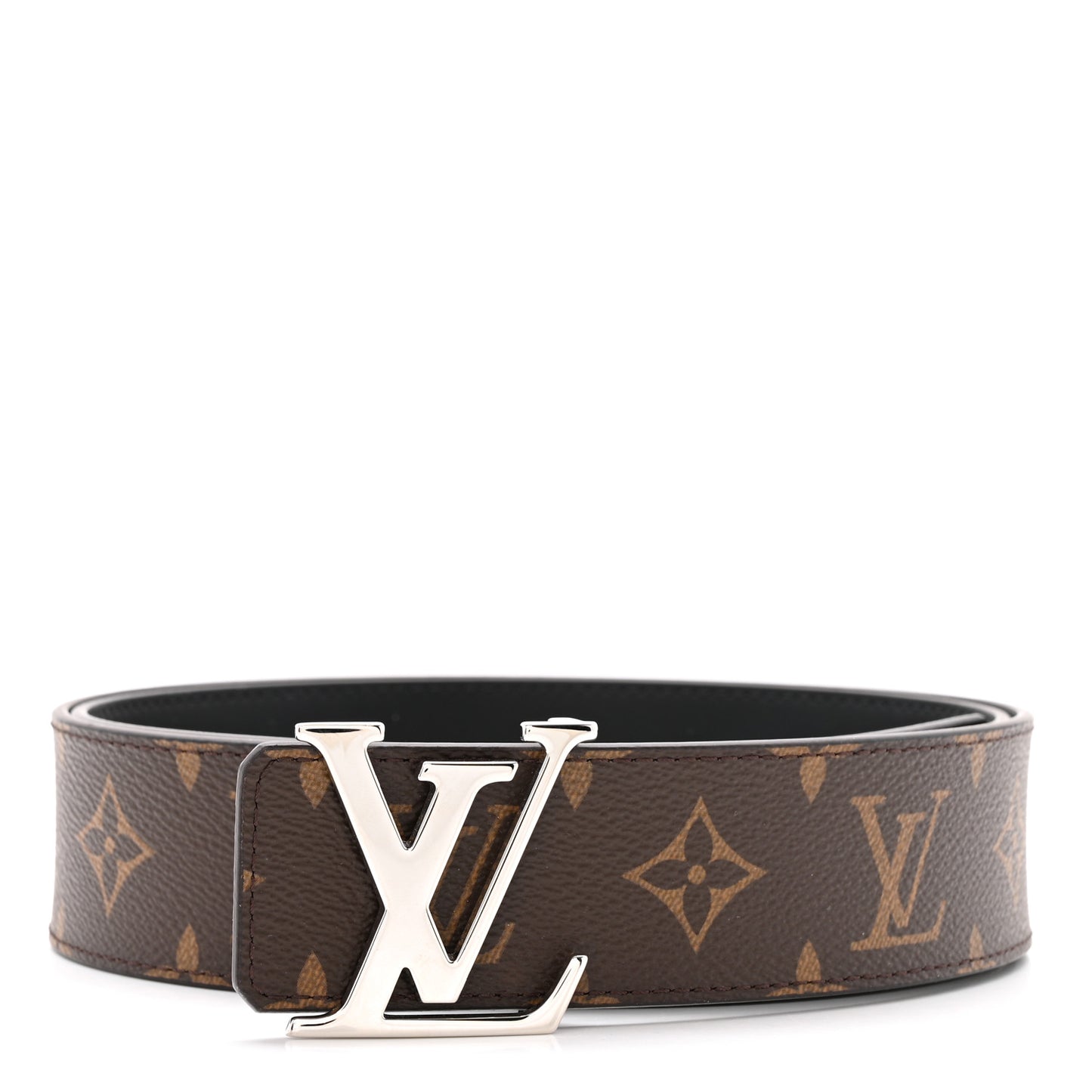 Calfskin Monogram 40mm LV Initiales Reversible Belt 95 38 Black