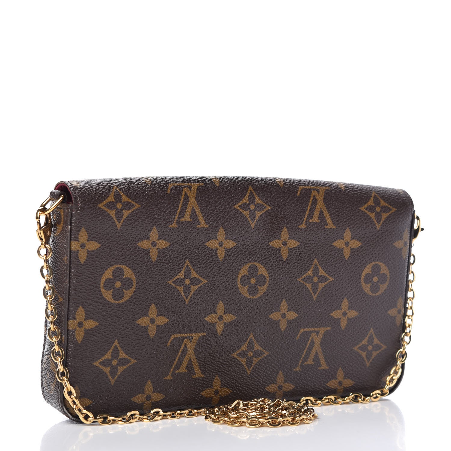 Louis Vuitton Monogram Pochette Felicie Chain Wallet Fuchsia 3 of 11