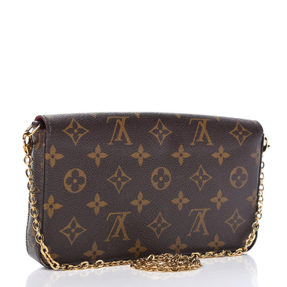 Louis Vuitton Monogram Pochette Felicie Chain Wallet Fuchsia 3 of 11