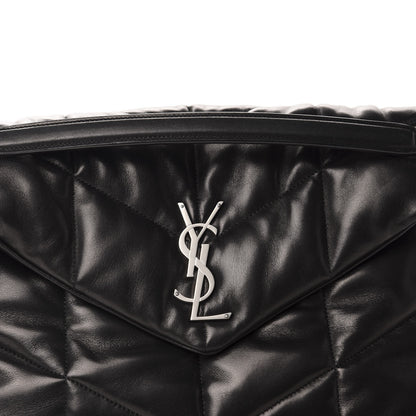 Saint Laurent Lambskin Quilted Medium Loulou Puffer Monogram Chain Satchel Black 11 of 11