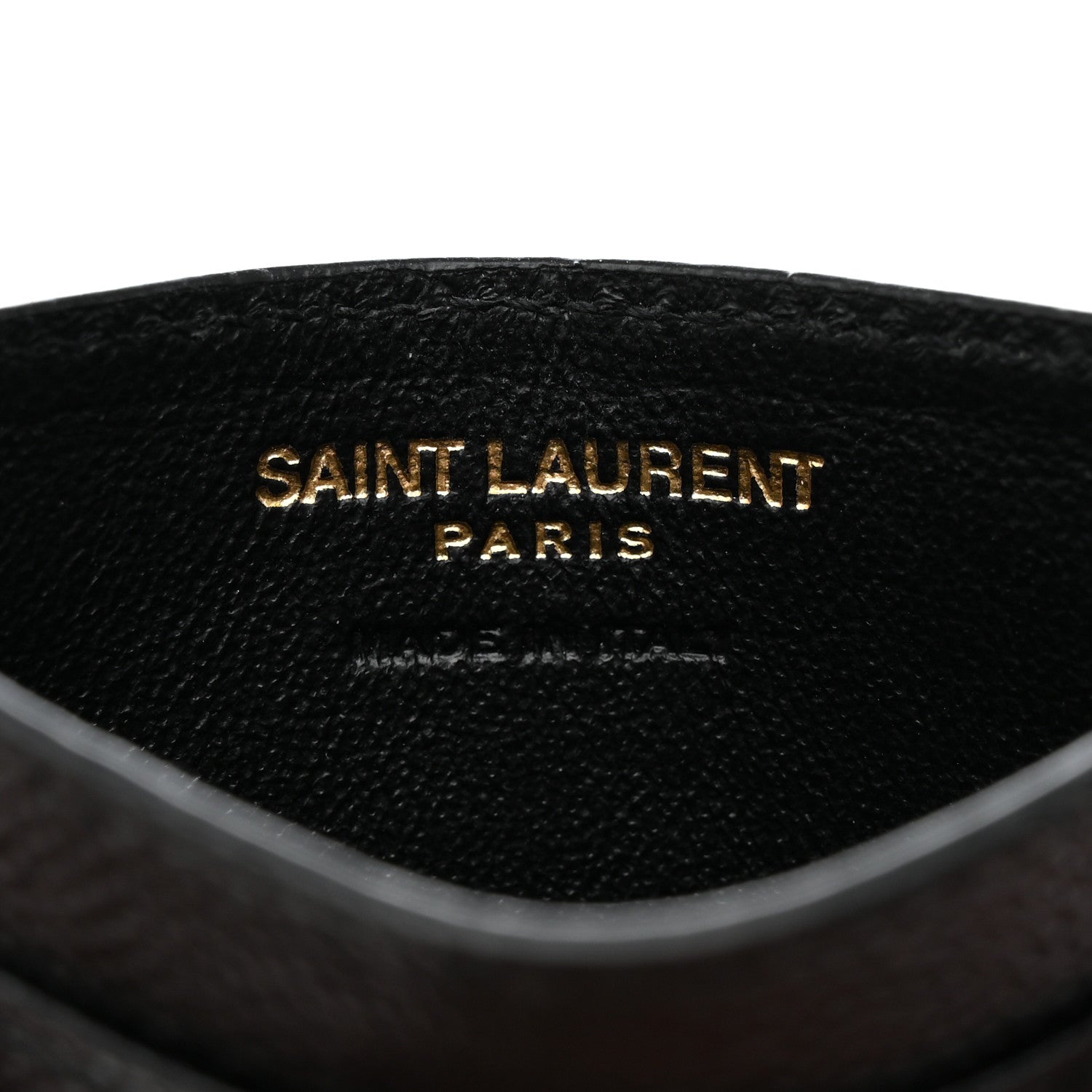 Saint Laurent Grain De Poudre Matelasse Chevron Monogram Credit Card Case Black 6 of 8