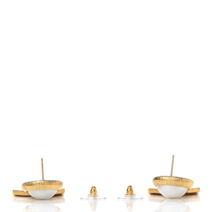 Chanel Pearl CC Tags Drop Earrings Gold 3 of 4