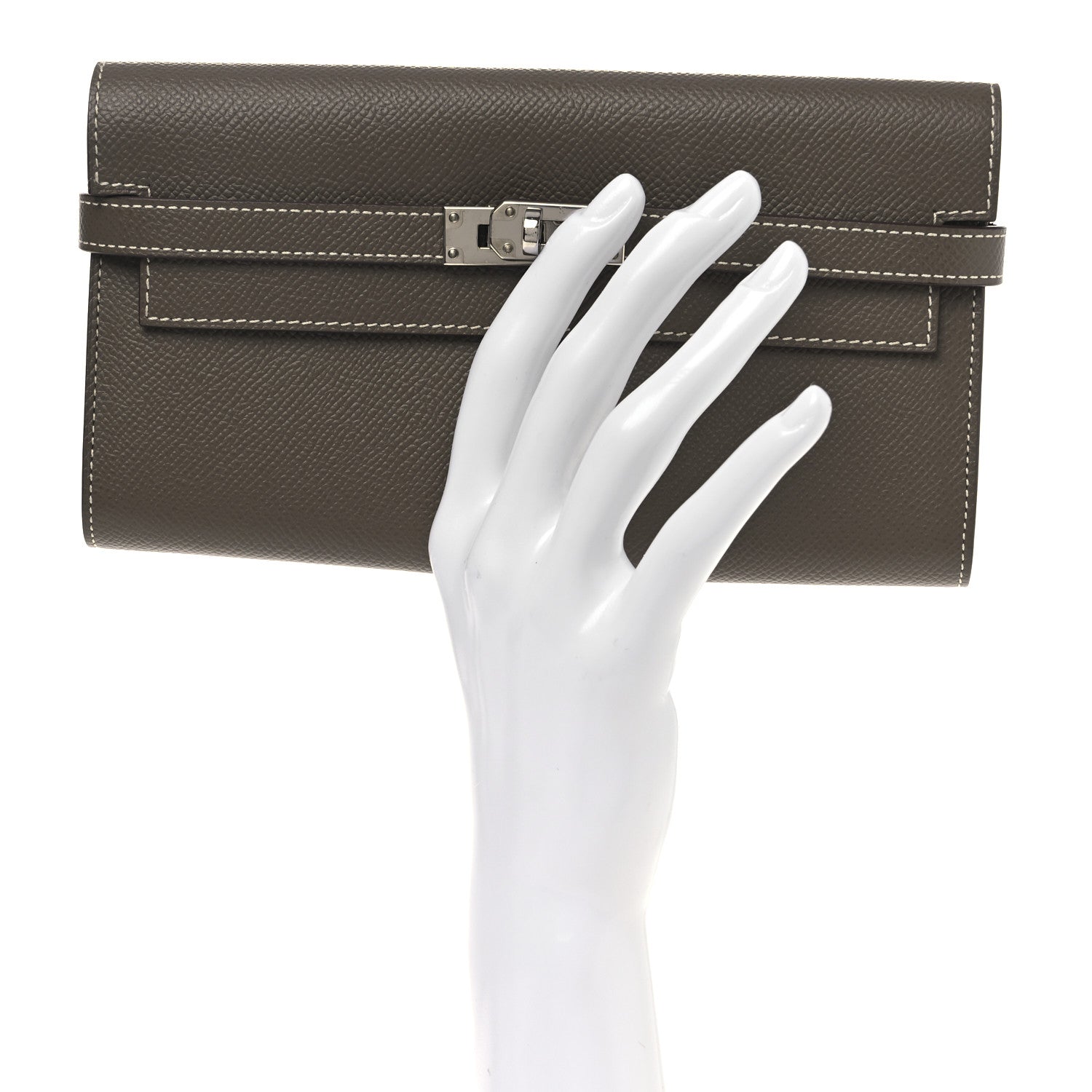 Hermes Epsom Kelly Longue Wallet Etoupe 2 of 11