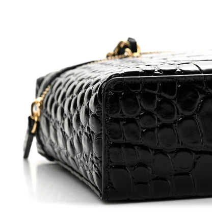 Chanel Calfskin Crocodile Embossed Crococo Exoticoco Long Vanity With Chain Black 9 of 12