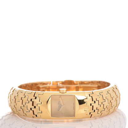 Christian Dior Stainless Steel 15mm Diorific Houndstooth Quartz Watch Gold 3 of 6