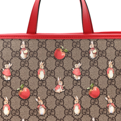 Gucci X Peter Rabbit GG Supreme Monogram Rabbit Apple Childrens Tote Beige Ebony Multicolor Bright Hibiscus 8 of 10