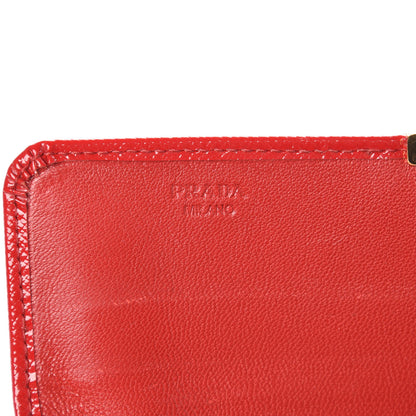 Prada Saffiano Vernice Continental Wallet Rosso 6 of 8