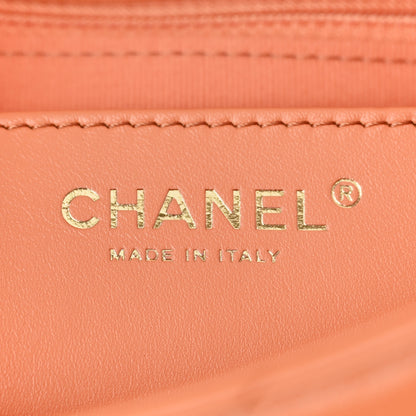Chanel Calfskin Quilted Top Handle Flap Orange 6 of 10