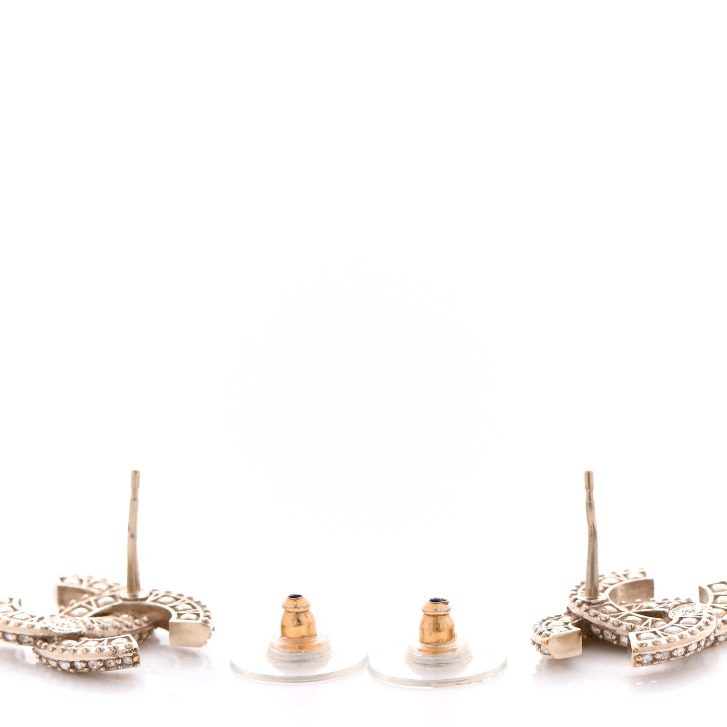 Crystal Timeless CC Earrings Light Gold