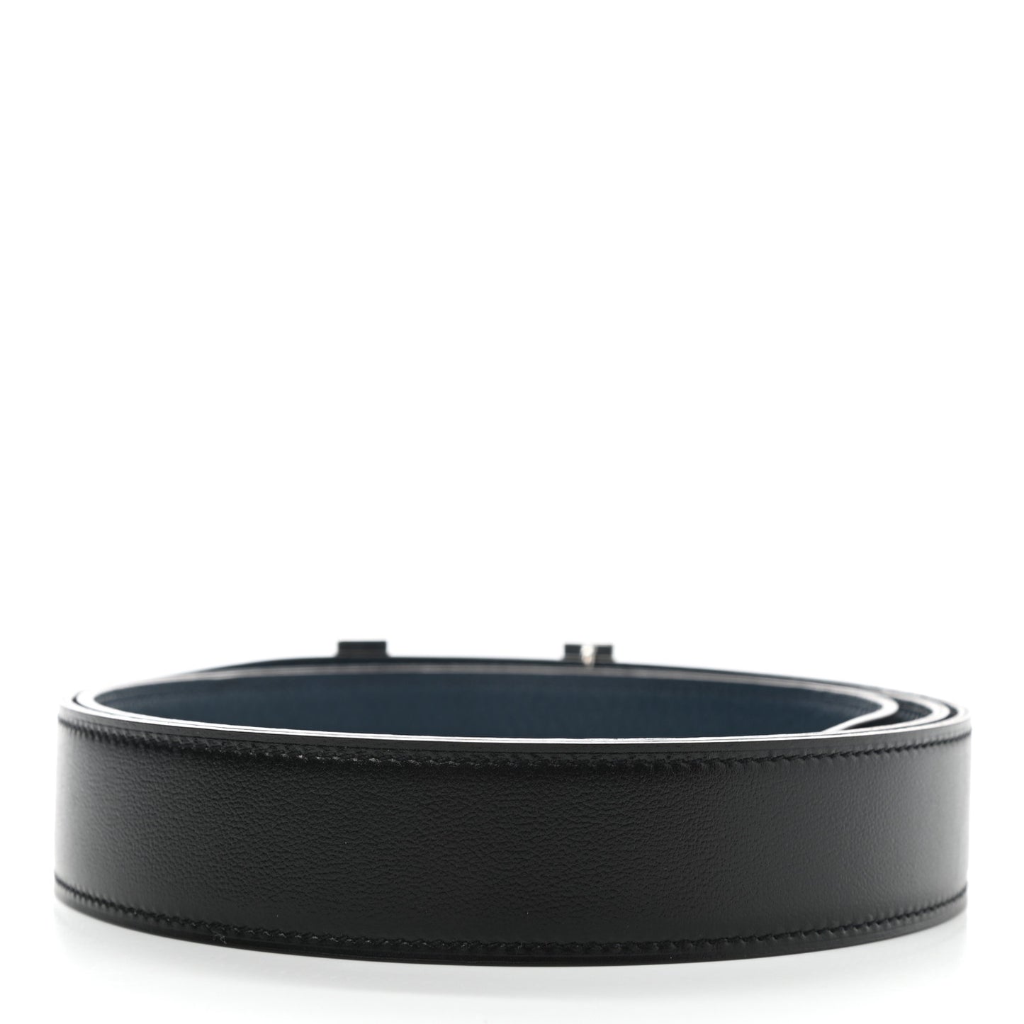 Box Togo Matte Alligator 32mm Quizz H Belt 110 Black Bleu De Prusse