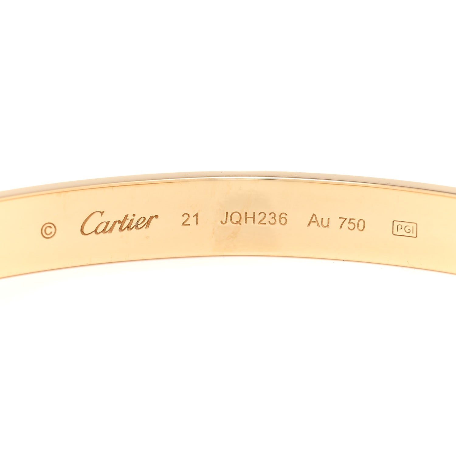 Cartier 18K Yellow Gold LOVE Cuff Bracelet 21 4 of 5