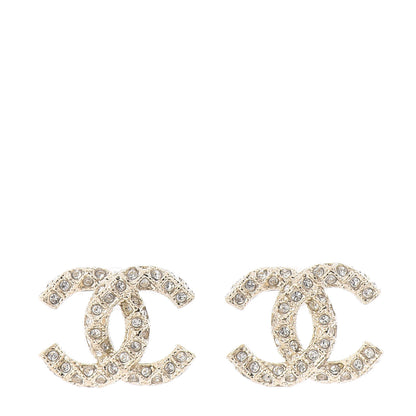 Chanel Crystal CC Earrings Gold 1 of 5