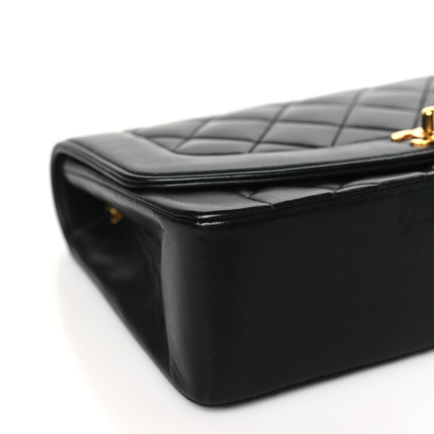 Lambskin Quilted Small Single Flap Black