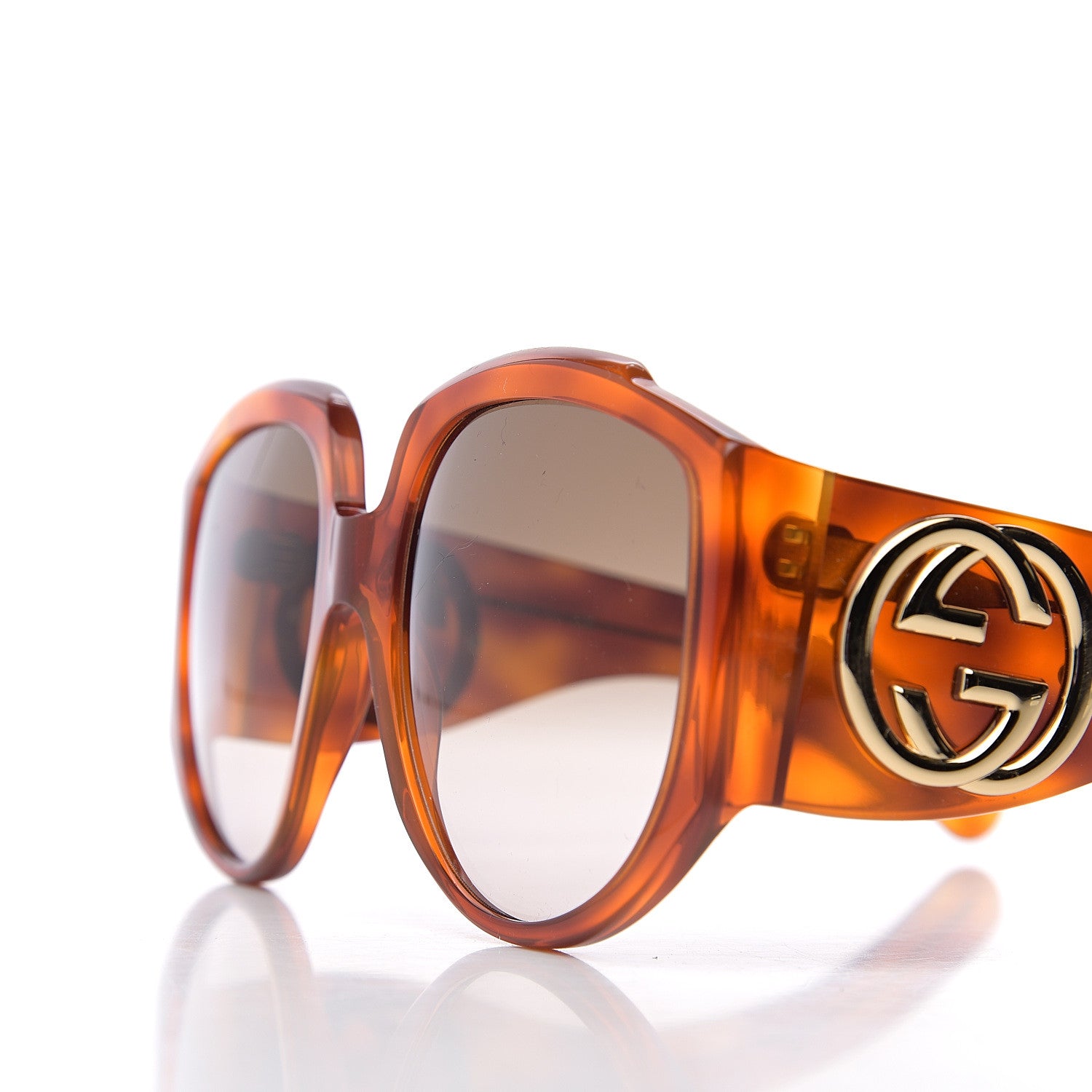 Gucci Acetate Oversized Interlocking GGG0151S Sunglasses Tortoise 7 of 8