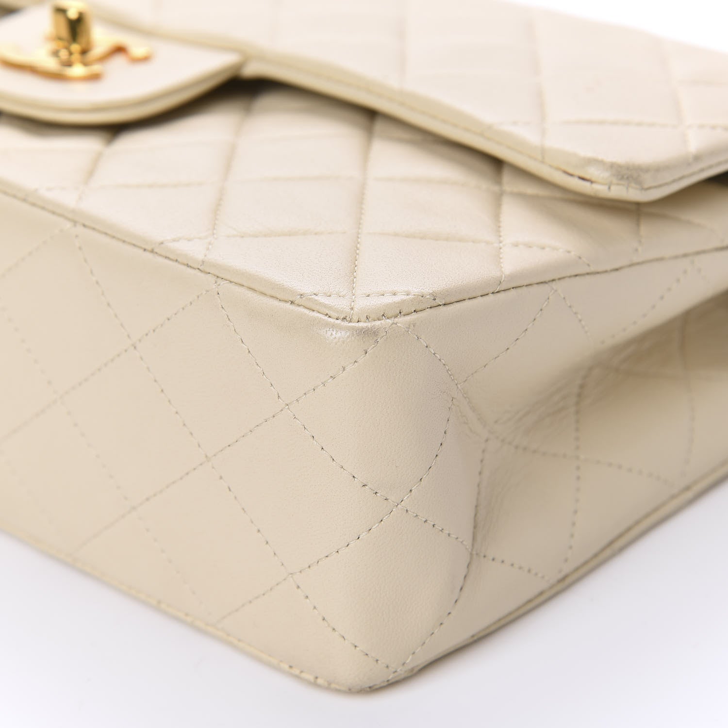 Chanel Lambskin Quilted Medium Double Flap Beige 7 of 15