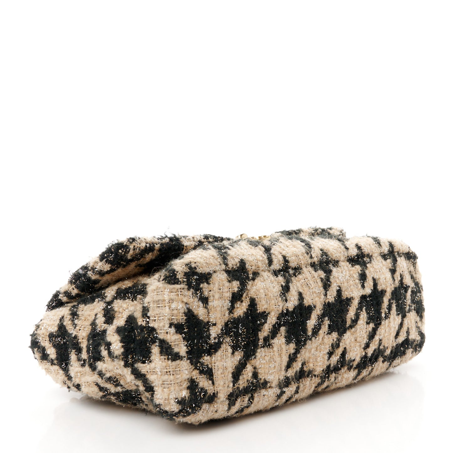 Tweed Quilted Large Chanel 19 Flap Black Beige