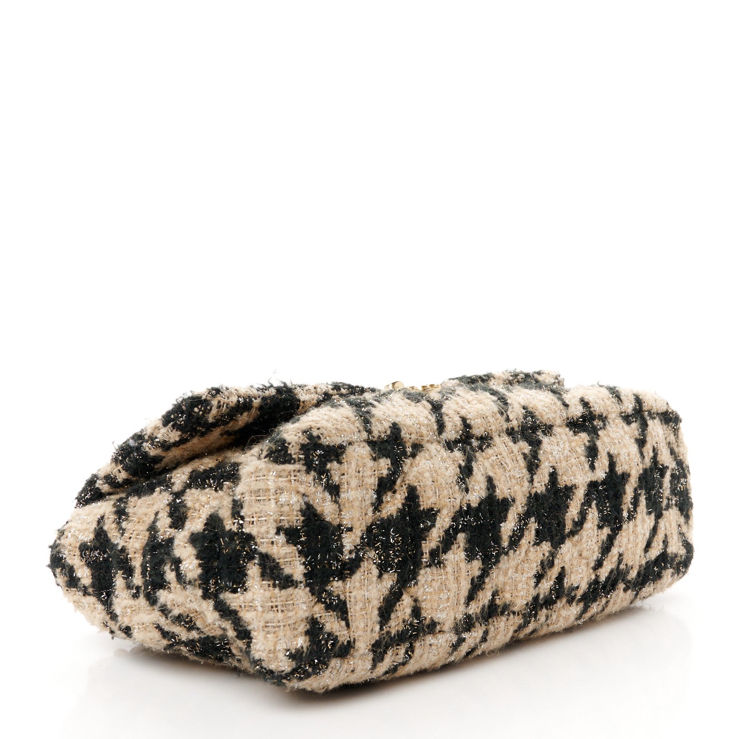 Chanel Tweed Quilted Large Chanel 19 Flap Black Beige 4 of 10