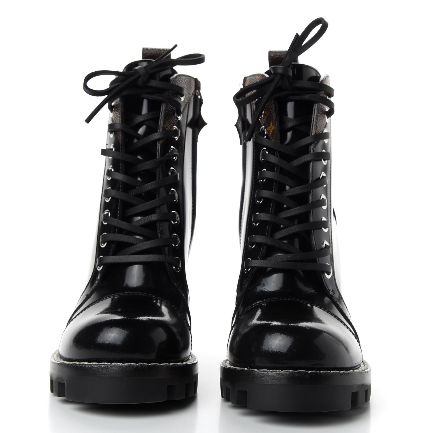 Louis Vuitton Patent Calfskin Monogram Star Trail Ankle Boots 36 Black 2 of 8