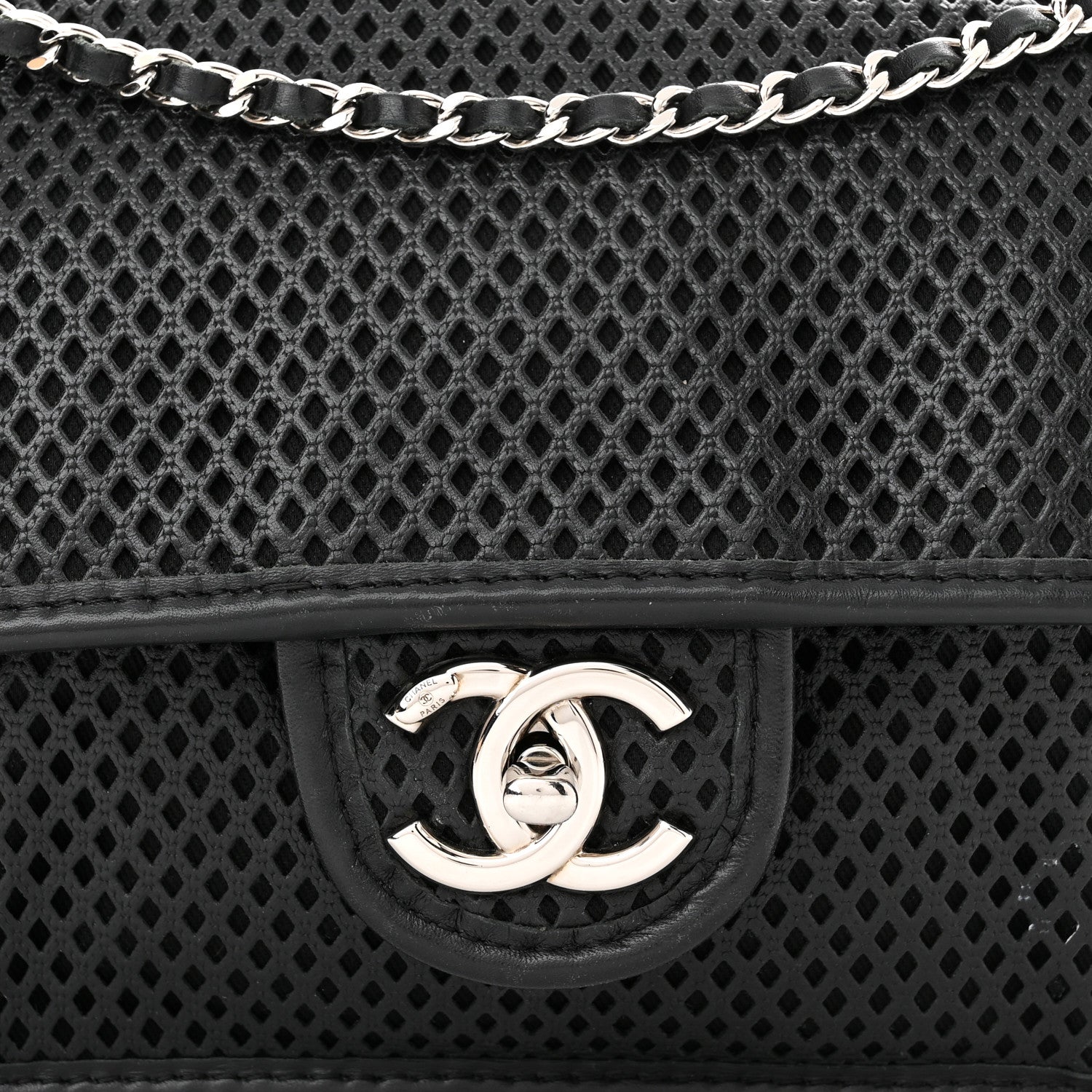Chanel Metallic Perforated Calfskin Small Up In The Air Flap Black 8 of 10