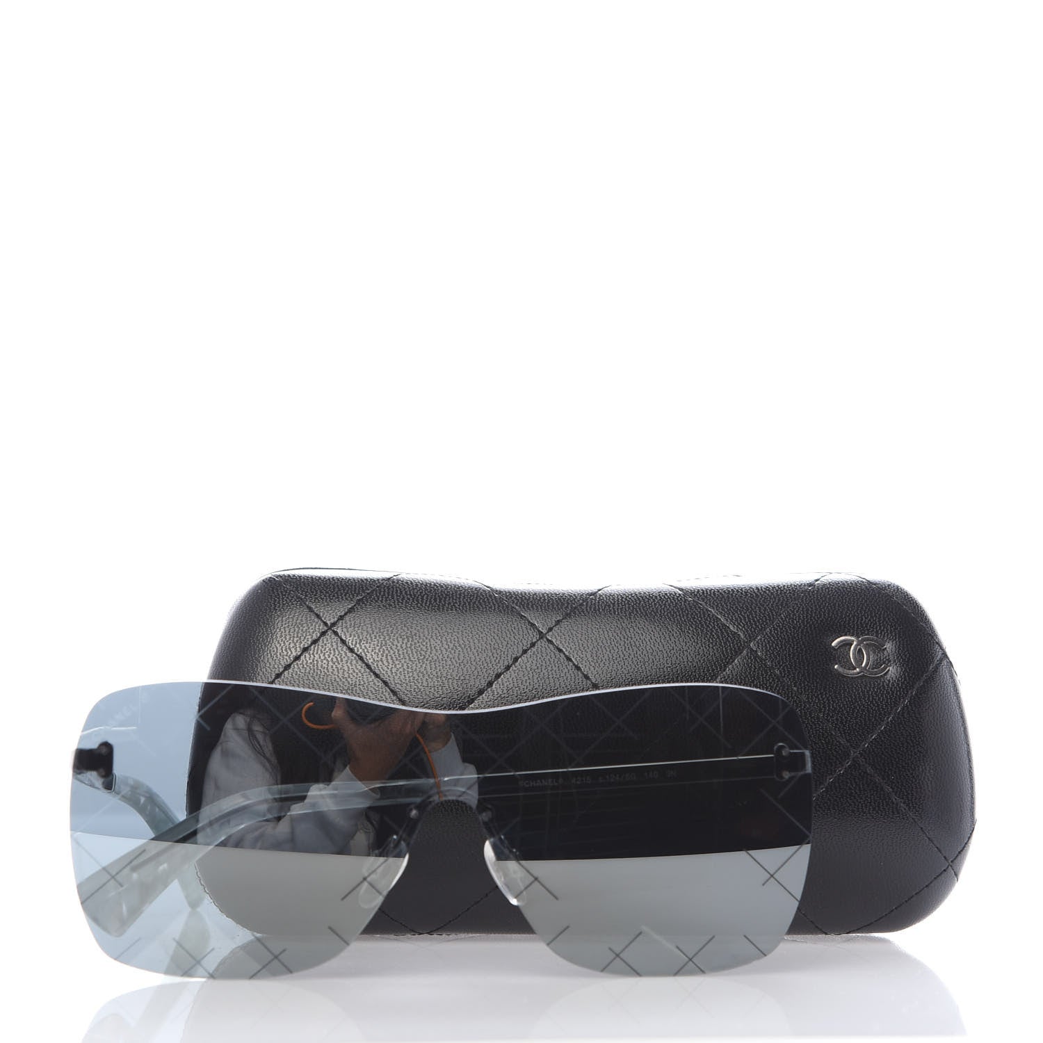 Chanel Metal Shield Runway Sunglasses 4215 Metallic Blue 8 of 8