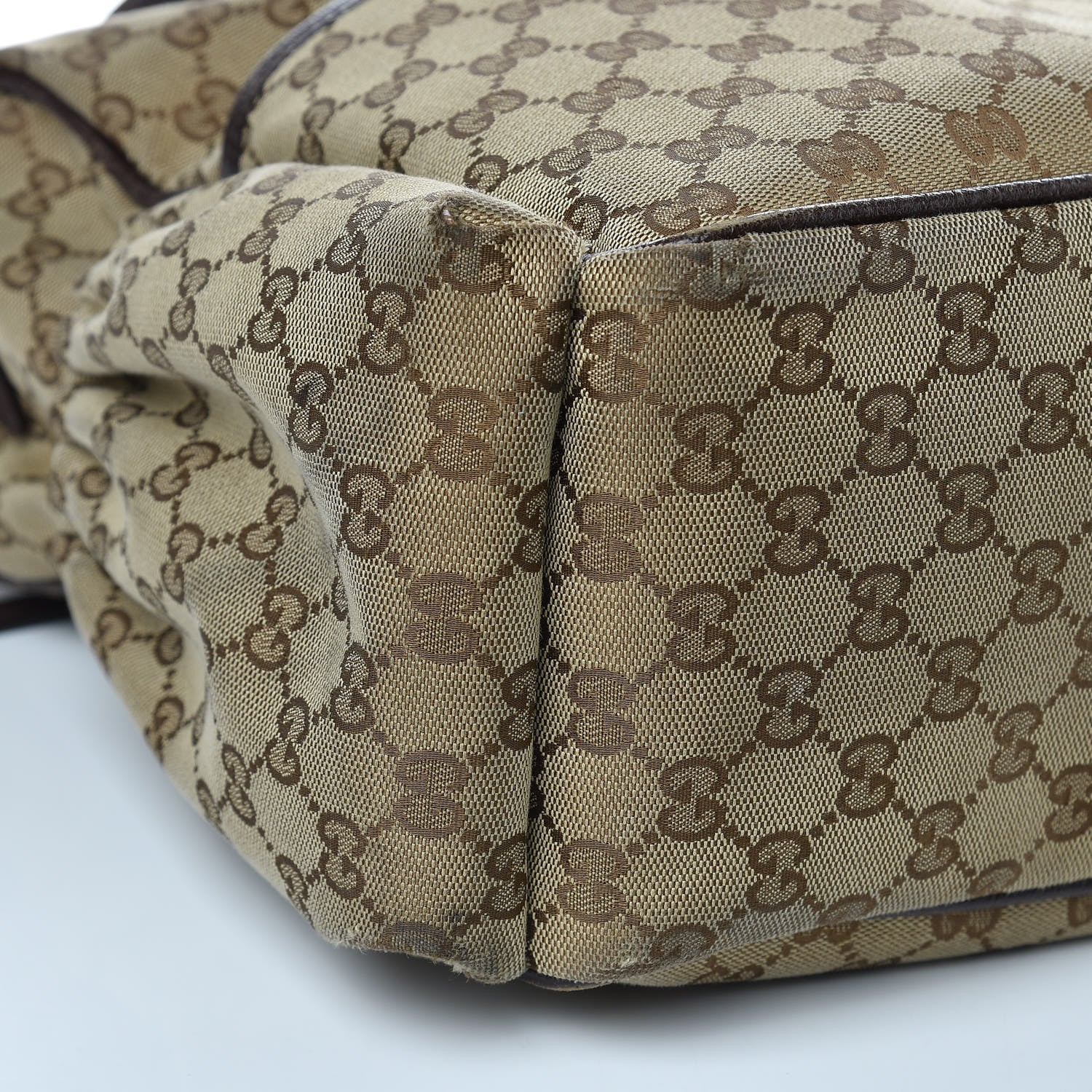 Gucci Monogram Natural Pigskin Large Diaper Bag Beige Ebony Cocoa Dark Chocolate 11 of 18