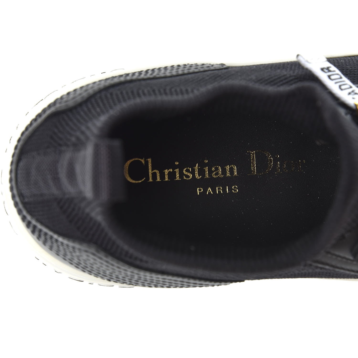 Christian Dior Technical Knit Calfskin Womens Walk'N'Dior High Top Sneakers 38.5 Black 8 of 11