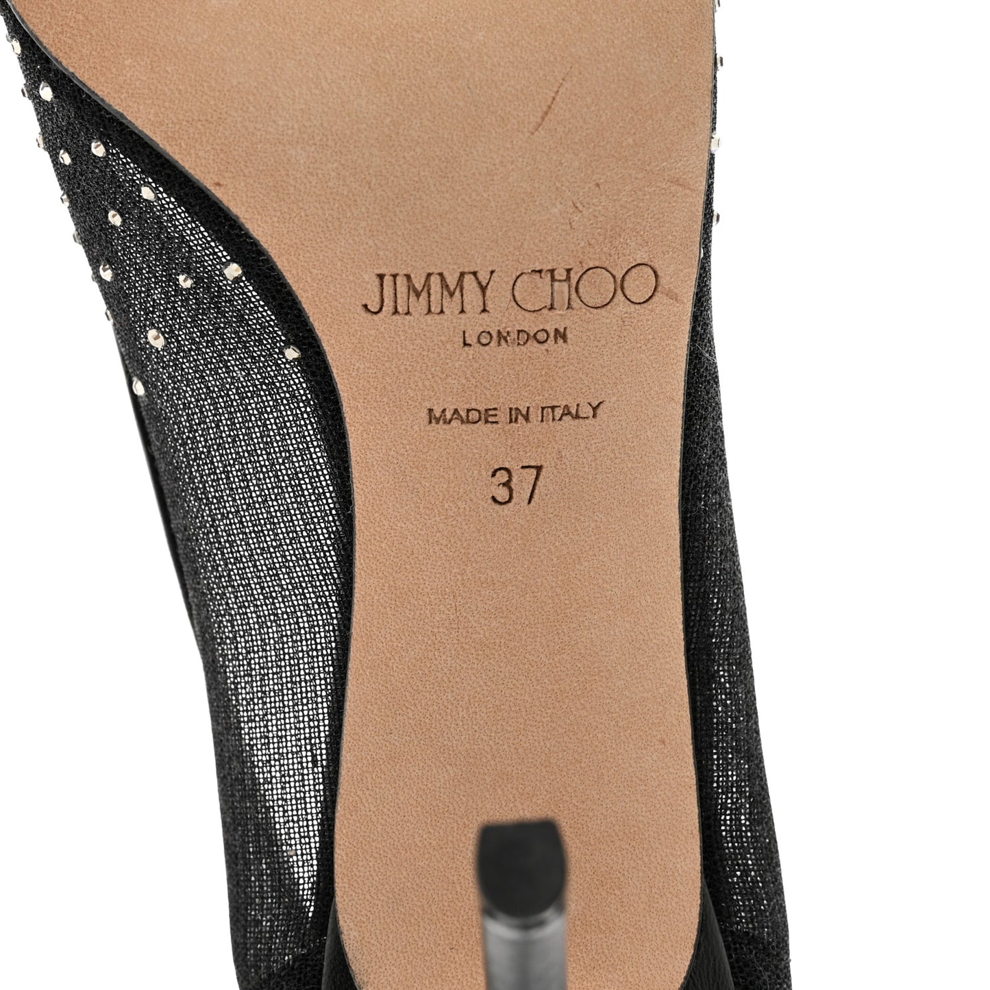 Calfskin Mesh Crystal Love 85 Pumps 37 Black