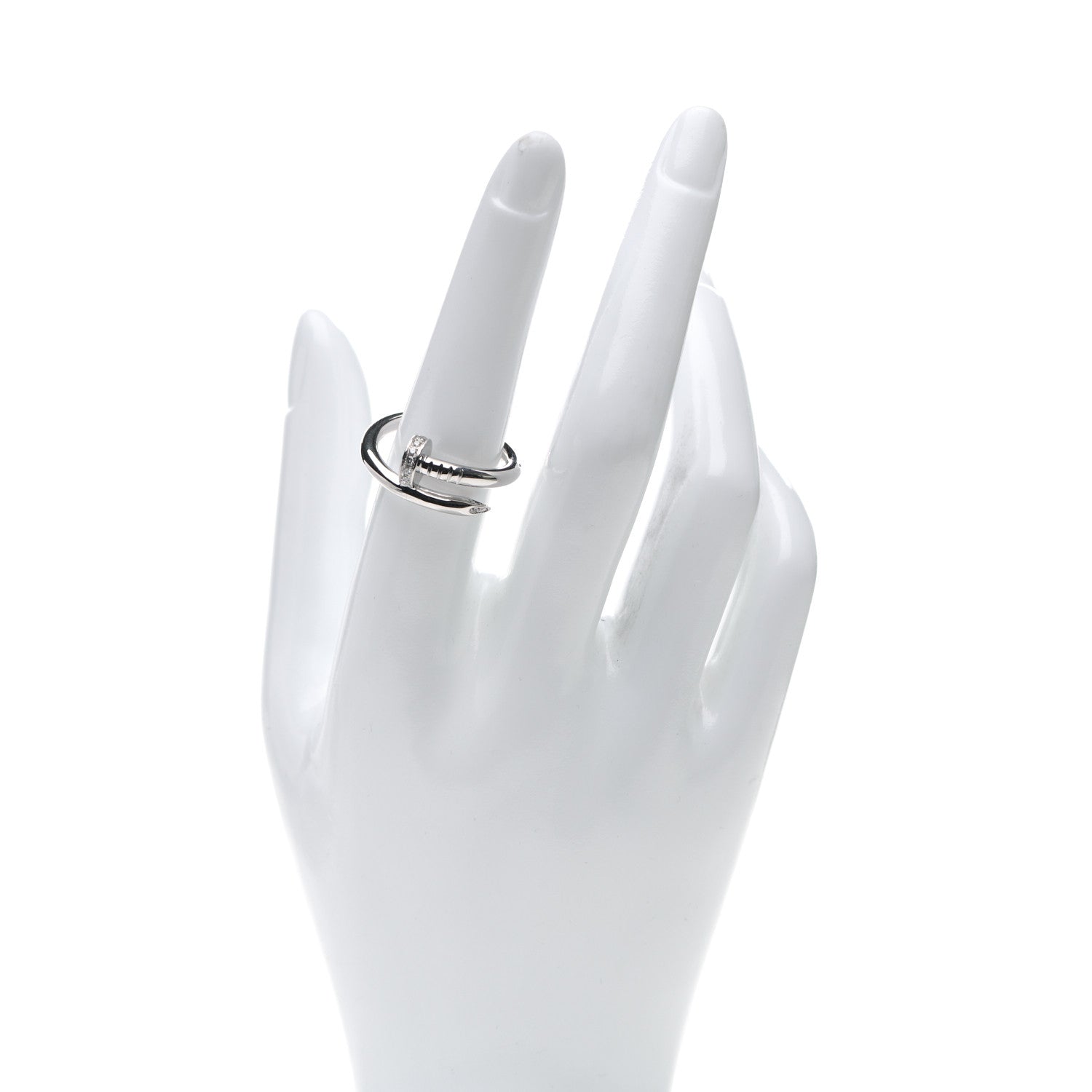 Cartier 18K White Gold Diamond Juste Un Clou Ring 55 7.25 2 of 4