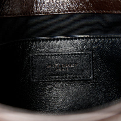 Saint Laurent Crinkled Lambskin Matelasse Monogram Baby Niki Chain Satchel Chocolate 6 of 11