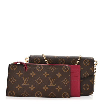 Louis Vuitton Monogram Pochette Felicie Chain Wallet Fuchsia 3 of 13