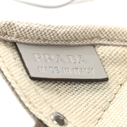 Prada Canvas Plexiglass Kisslock Clutch Naturale 7 of 9