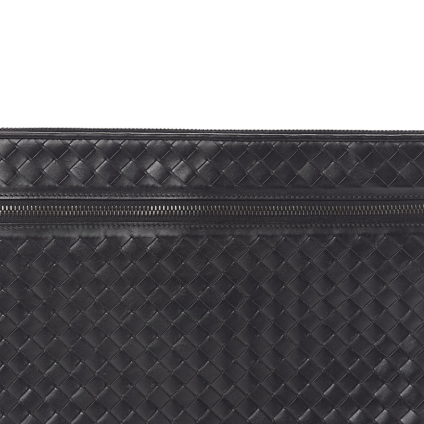Calfskin Intrecciato Small Document Pouch Black