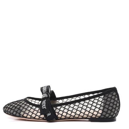 Christian Dior Resille Ribbon Miss J'Adior Ballet Flat 37.5 Black 1 of 8