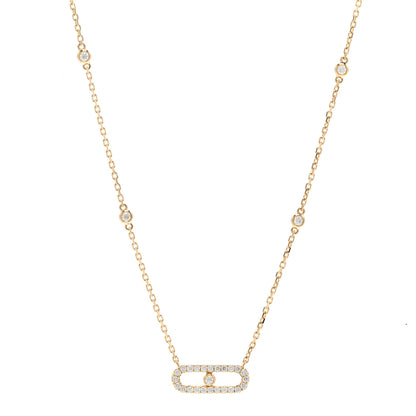 Messika 18K Yellow Gold Diamond Move Uno Pave Necklace 1 of 6