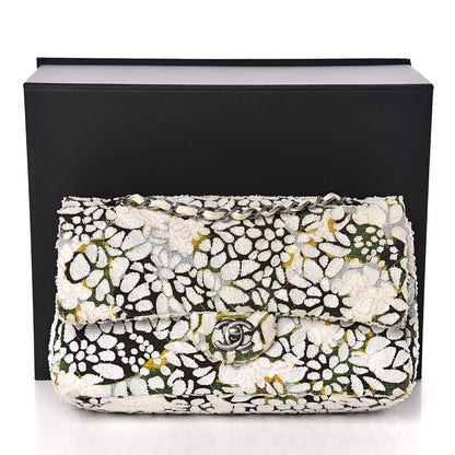 Chanel Tweed Quilted Medium Floral Double Flap White 12 of 12