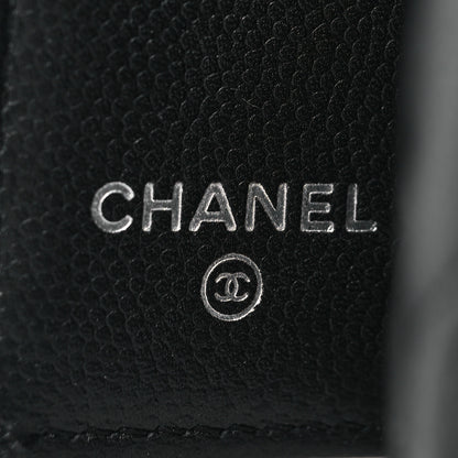 Chanel Caviar Camellia Embossed Compact Wallet Black 12 of 16