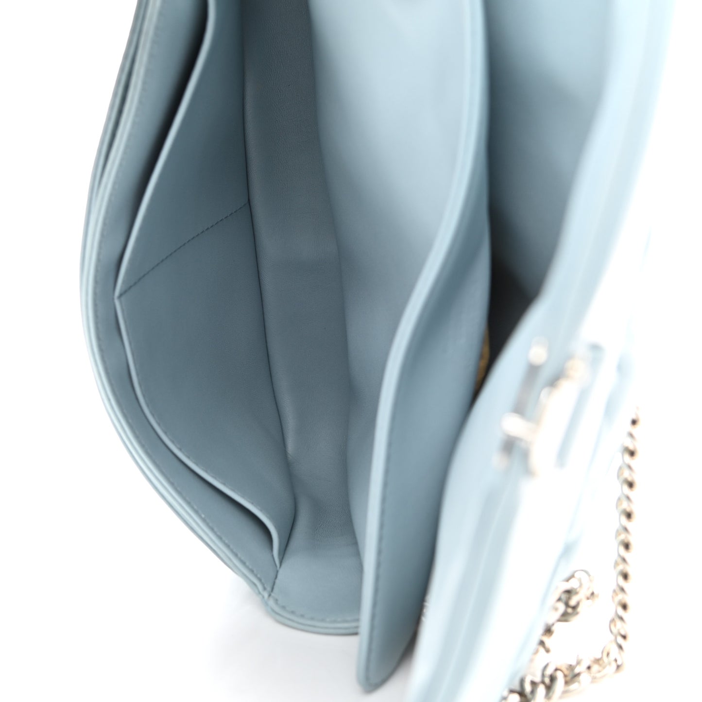 Lambskin Mama Broderie Pochette Blue