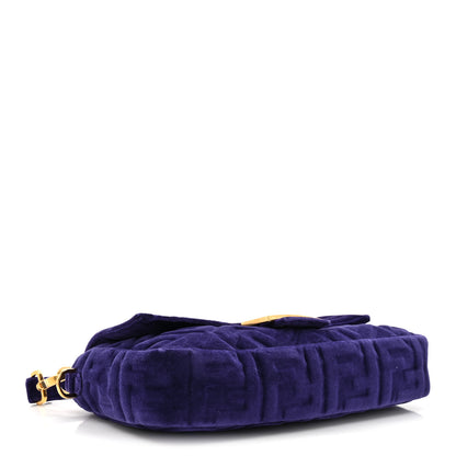Fendi Velvet FF Embossed Baguette Viola Plus 4 of 10