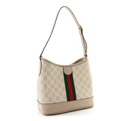 Gucci GG Supreme Monogram Web Small Ophidia Shoulder Bag Beige White Oatmeal 3 of 11