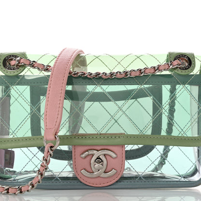 Chanel Lambskin PVC Quilted Mini Coco Splash Flap Blue Green 10 of 12