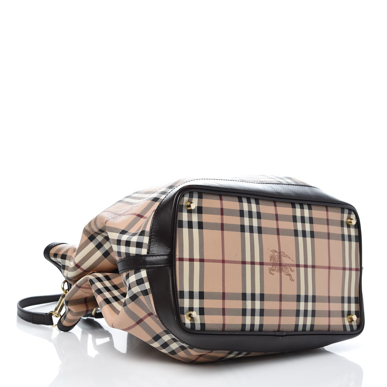 Burberry Haymarket Check Medium Golderton Tote Chocolate 5 of 13