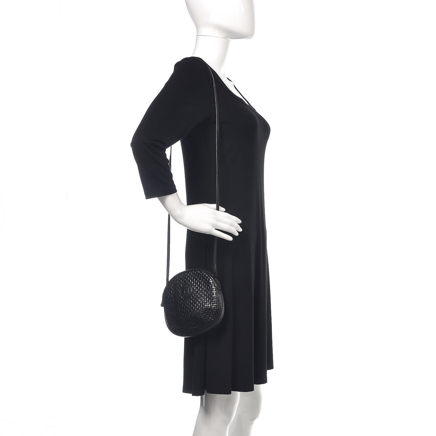 Calfskin Woven Crossbody Black