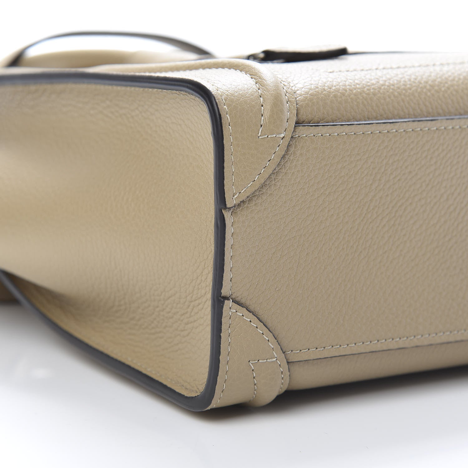 Celine Drummed Calfskin Nano Luggage Dune 10 of 12