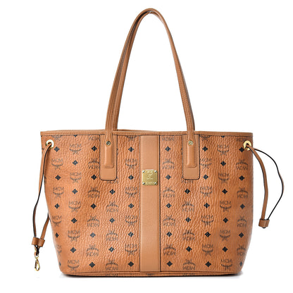 MCM Visetos Medium Liz Reversible Shopper Tote Cognac 1 of 15