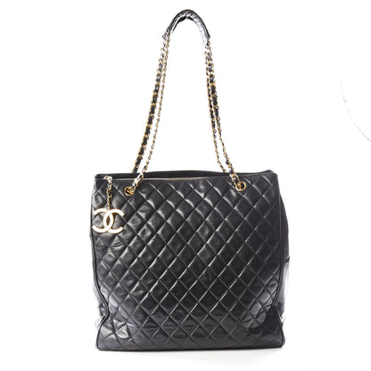 Chanel Lambskin Quilted Shopping Tote Black 1 of 12
