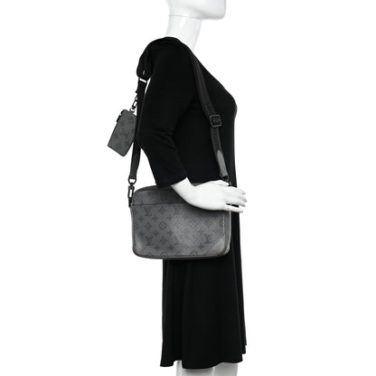 Louis Vuitton Calfskin Monogram Shadow Duo Messenger Anthracite Gray 2 of 14