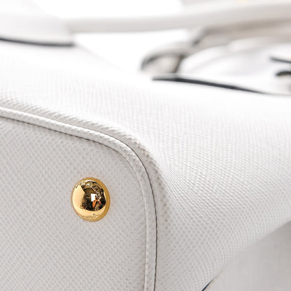 Prada Saffiano Cuir Small Double Bag Talco Nero Black 10 of 10