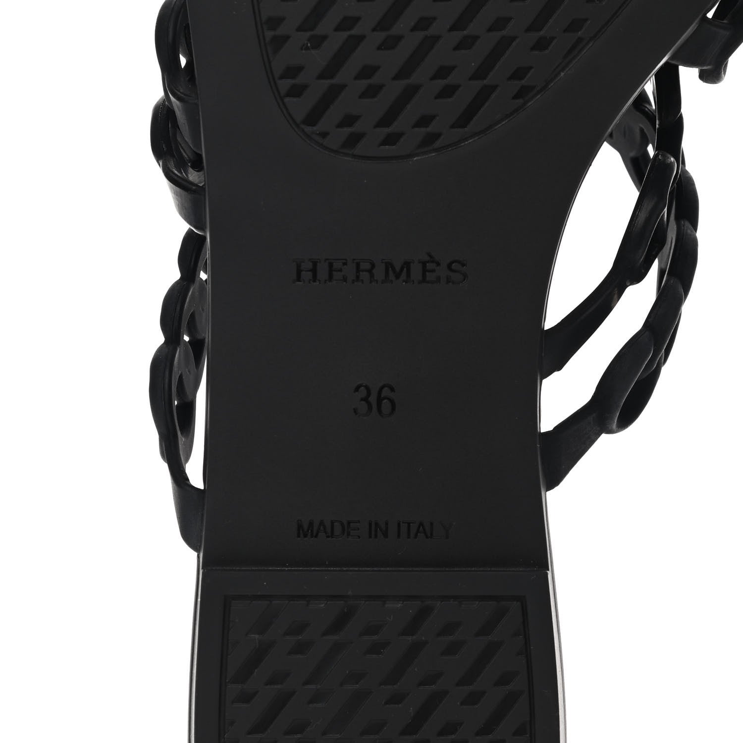Hermes Rubber Chaine d'Ancre Nude Sandals 36 Black 7 of 8