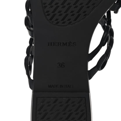 Hermes Rubber Chaine d'Ancre Nude Sandals 36 Black 7 of 8