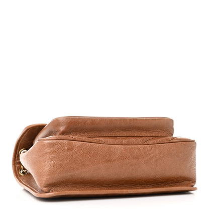 Saint Laurent Crinkled Calfskin Matelasse Monogram Medium Niki Chain Satchel Light Burnt 4 of 11